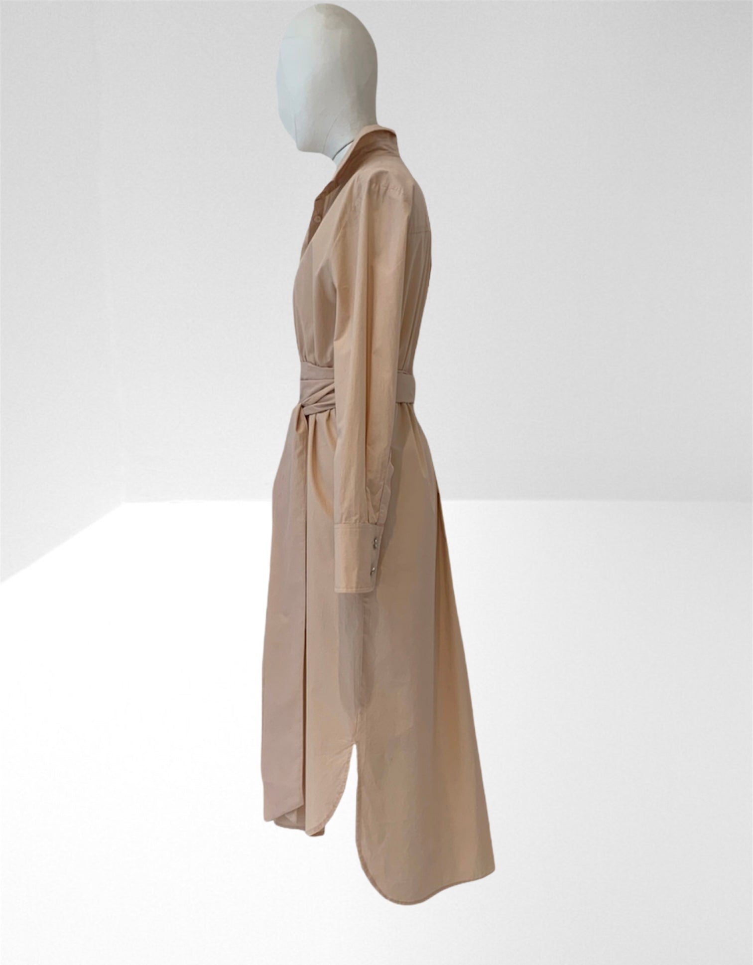 Sand long shirt dress