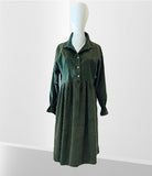 KAHKI 100% COTTON CORDUROY DRESS